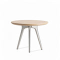 Wooden round table with aluminum legs 80 x 80 x 75cm for dining or living room