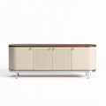 Modern sideboard cabinet with wood finish and metal legs 150 x 45 x 60cm