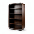 Wooden bookshelf with four shelves and rounded edges 70 x 35 x 150cm