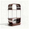 Modern wooden display shelf with metal accents for living room storage 150 x 80 x 200cm
