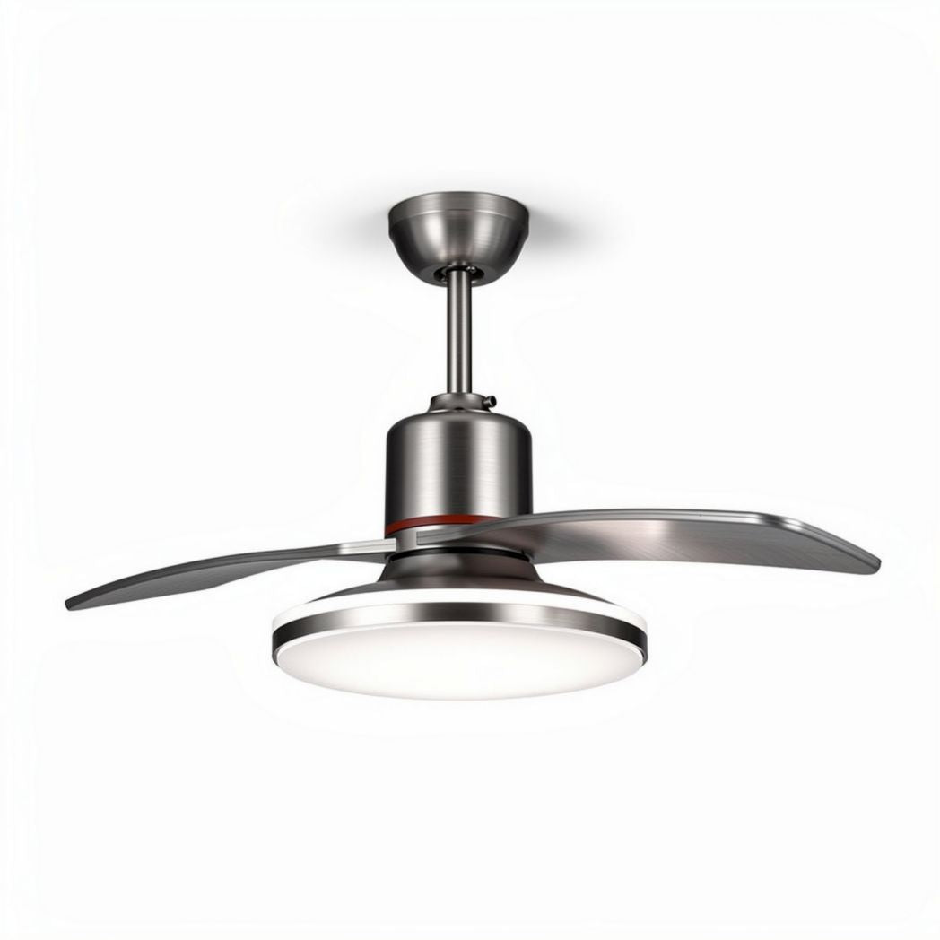 Ceiling fan with integrated light fixture brushed nickel finish 52 inches