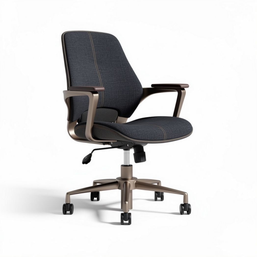 Office chair with ergonomic design upholstered in gray fabric 60 x 60 x 100cm