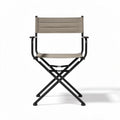 Folding chair with breathable fabric seat and sturdy black metal frame 45 x 50 x 80cm